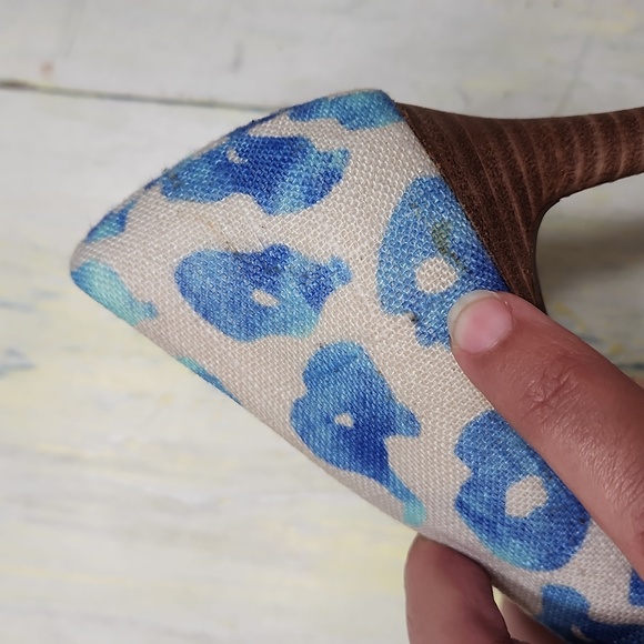 Blue leopard print linen heels Rockport TotalMotion Size 8 Never worn - Picture 7 of 12